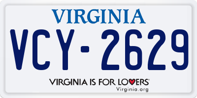 VA license plate VCY2629