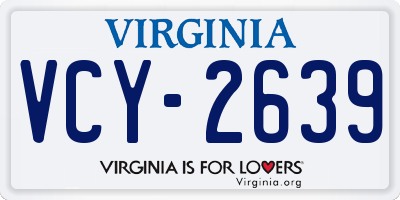 VA license plate VCY2639