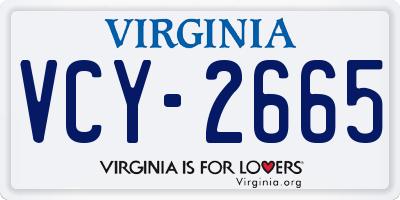 VA license plate VCY2665