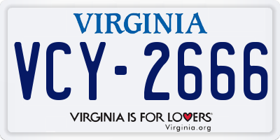 VA license plate VCY2666