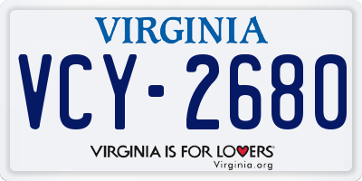 VA license plate VCY2680