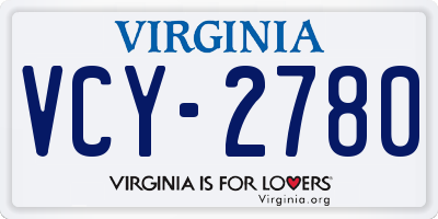 VA license plate VCY2780