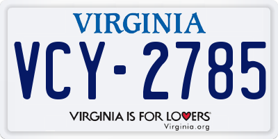 VA license plate VCY2785