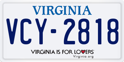 VA license plate VCY2818