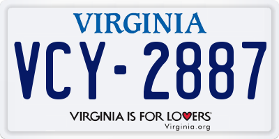 VA license plate VCY2887
