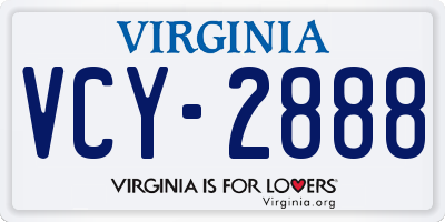 VA license plate VCY2888