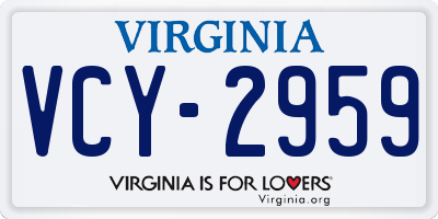 VA license plate VCY2959