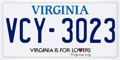 VA license plate VCY3023