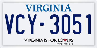 VA license plate VCY3051