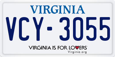 VA license plate VCY3055