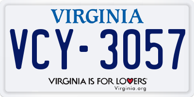 VA license plate VCY3057
