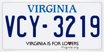 VA license plate VCY3219