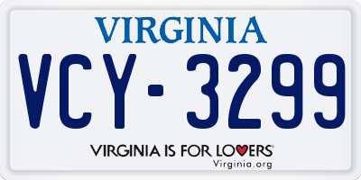 VA license plate VCY3299