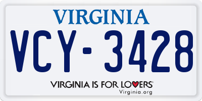 VA license plate VCY3428