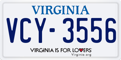 VA license plate VCY3556