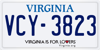 VA license plate VCY3823