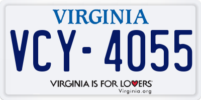 VA license plate VCY4055