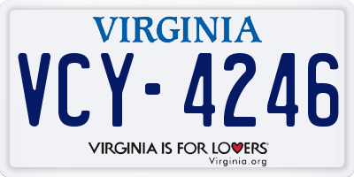 VA license plate VCY4246