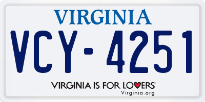 VA license plate VCY4251