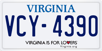 VA license plate VCY4390