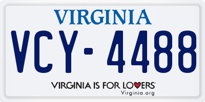 VA license plate VCY4488