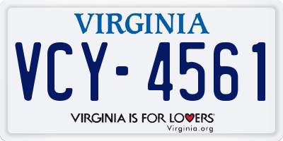 VA license plate VCY4561