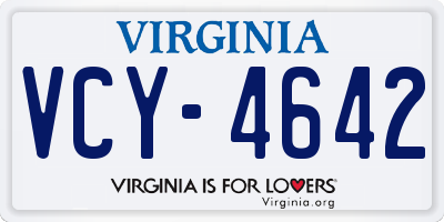 VA license plate VCY4642