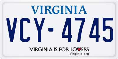 VA license plate VCY4745