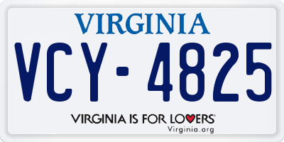VA license plate VCY4825