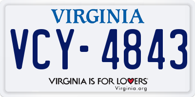 VA license plate VCY4843