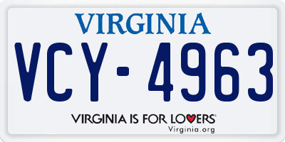 VA license plate VCY4963