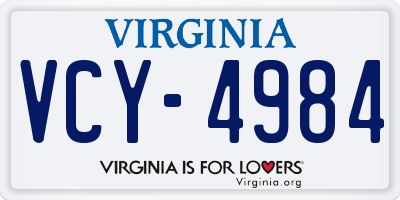 VA license plate VCY4984