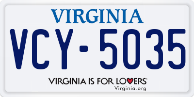 VA license plate VCY5035