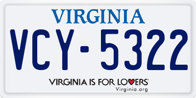 VA license plate VCY5322