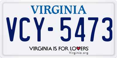 VA license plate VCY5473
