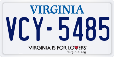 VA license plate VCY5485