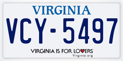VA license plate VCY5497