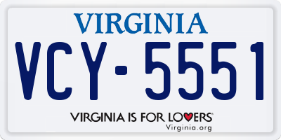 VA license plate VCY5551