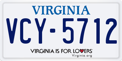 VA license plate VCY5712