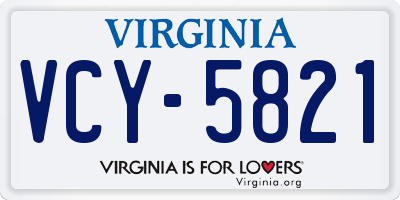 VA license plate VCY5821
