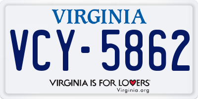 VA license plate VCY5862
