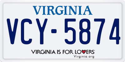 VA license plate VCY5874