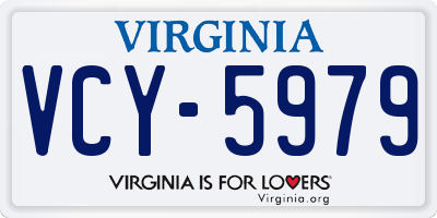 VA license plate VCY5979