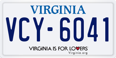 VA license plate VCY6041