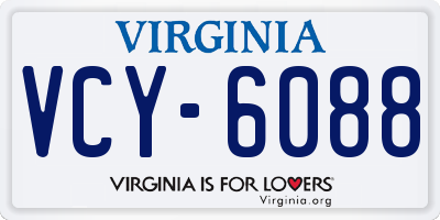 VA license plate VCY6088