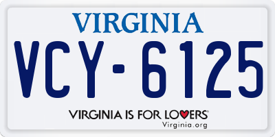 VA license plate VCY6125