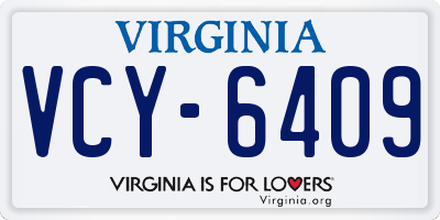VA license plate VCY6409