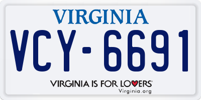 VA license plate VCY6691