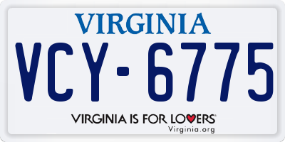 VA license plate VCY6775