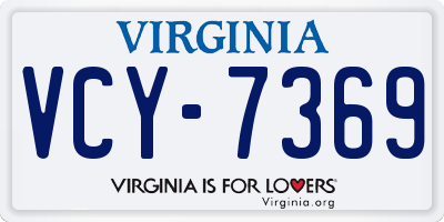 VA license plate VCY7369